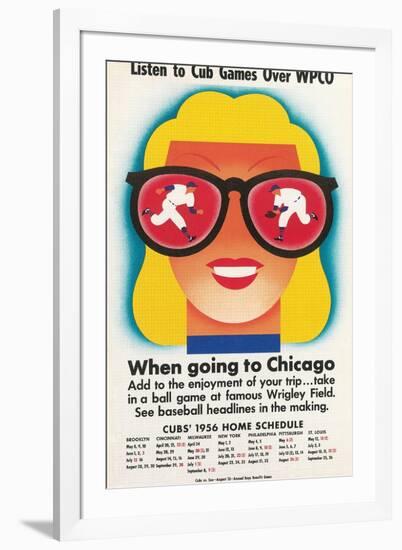 Chicago Cubs Schedule 1956-null-Framed Art Print