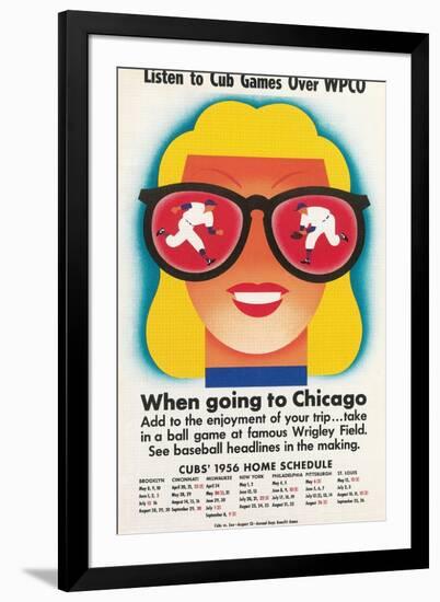 Chicago Cubs Schedule 1956-null-Framed Art Print