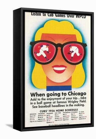 Chicago Cubs Schedule 1956-null-Framed Stretched Canvas
