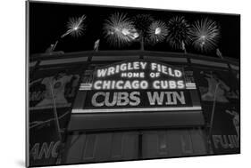 Chicago Cubs Win Fireworks Night BW-Steve Gadomski-Mounted Photographic Print