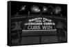 Chicago Cubs Win Fireworks Night BW-Steve Gadomski-Framed Stretched Canvas