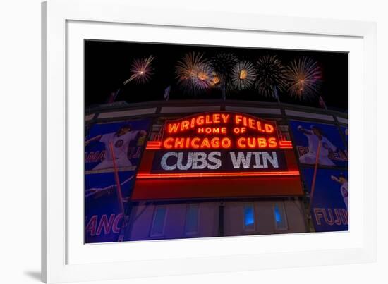 Chicago Cubs Win Fireworks Night-Steve Gadomski-Framed Photographic Print