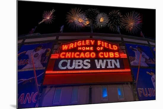 Chicago Cubs Win Fireworks Night-Steve Gadomski-Mounted Photographic Print