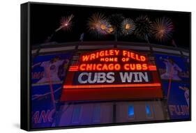 Chicago Cubs Win Fireworks Night-Steve Gadomski-Framed Stretched Canvas