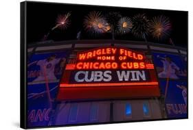 Chicago Cubs Win Fireworks Night-Steve Gadomski-Framed Stretched Canvas