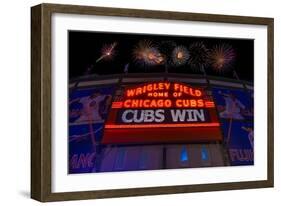 Chicago Cubs Win Fireworks Night-Steve Gadomski-Framed Photographic Print