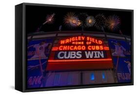 Chicago Cubs Win Fireworks Night-Steve Gadomski-Framed Stretched Canvas