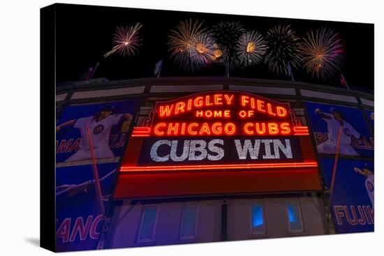 Chicago Cubs Win Fireworks Night-Steve Gadomski-Stretched Canvas