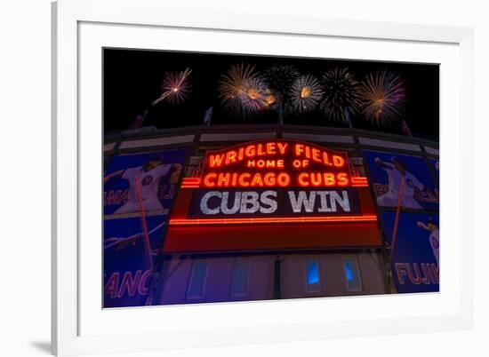 Chicago Cubs Win Fireworks Night-Steve Gadomski-Framed Photographic Print