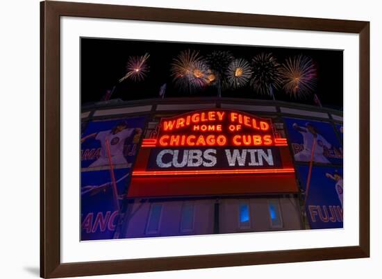 Chicago Cubs Win Fireworks Night-Steve Gadomski-Framed Photographic Print