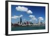 Chicago Daytime Skyline View from the Lake Michigan under Blue Sky. Panoramic View.-Yaro-Framed Photographic Print