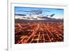 Chicago Downtown Aerial Panorama View at Dusk with Skyscrapers and City Skyline.-Songquan Deng-Framed Photographic Print