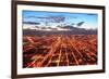 Chicago Downtown Aerial Panorama View at Dusk with Skyscrapers and City Skyline.-Songquan Deng-Framed Photographic Print