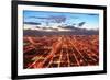 Chicago Downtown Aerial Panorama View at Dusk with Skyscrapers and City Skyline.-Songquan Deng-Framed Photographic Print