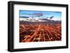 Chicago Downtown Aerial Panorama View at Dusk with Skyscrapers and City Skyline.-Songquan Deng-Framed Photographic Print