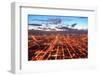 Chicago Downtown Aerial Panorama View at Dusk with Skyscrapers and City Skyline.-Songquan Deng-Framed Photographic Print