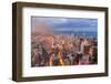 Chicago Downtown Aerial View at Dusk with Skyscrapers and City Skyline at Michigan Lakefront-Songquan Deng-Framed Photographic Print