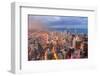 Chicago Downtown Aerial View at Dusk with Skyscrapers and City Skyline at Michigan Lakefront-Songquan Deng-Framed Photographic Print