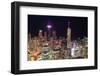 Chicago Downtown Aerial View at Night with Skyscrapers and City Skyline at Michigan Lakefront.-Songquan Deng-Framed Photographic Print