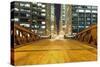 Chicago Downtown at Night-TEA-Stretched Canvas
