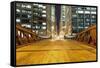 Chicago Downtown at Night-TEA-Framed Stretched Canvas