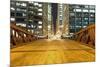 Chicago Downtown at Night-TEA-Mounted Photographic Print