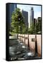 Chicago Downtown Park With Fountains-Patrick Warneka-Framed Stretched Canvas