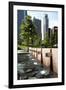 Chicago Downtown Park With Fountains-Patrick Warneka-Framed Photographic Print