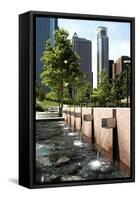 Chicago Downtown Park With Fountains-Patrick Warneka-Framed Stretched Canvas