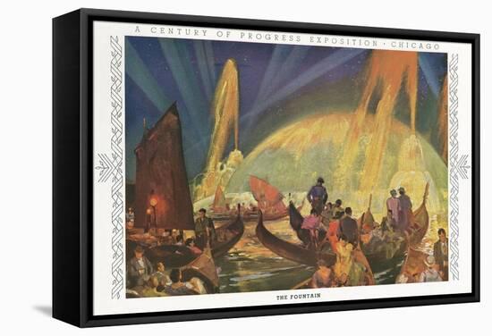 Chicago Exposition, the Fountain-null-Framed Stretched Canvas