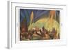 Chicago Exposition, the Fountain-null-Framed Art Print