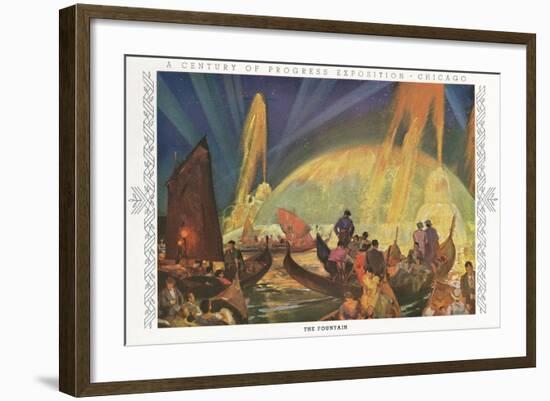 Chicago Exposition, the Fountain-null-Framed Art Print