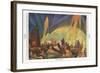 Chicago Exposition, the Fountain-null-Framed Art Print