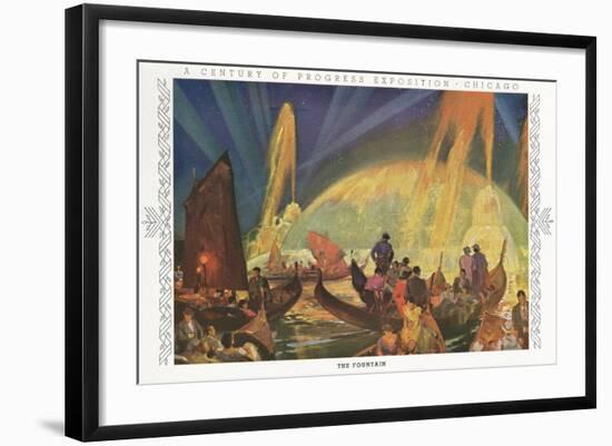 Chicago Exposition, the Fountain-null-Framed Art Print