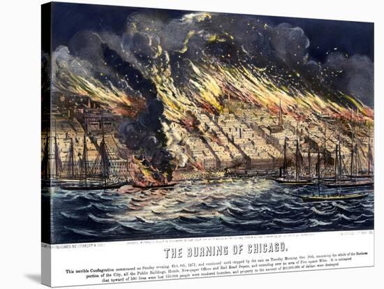 Chicago: Fire, 1871-Currier & Ives-Stretched Canvas