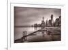 Chicago Foggy Lakefront BW-Steve Gadomski-Framed Photographic Print