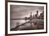 Chicago Foggy Lakefront BW-Steve Gadomski-Framed Photographic Print