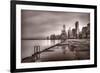 Chicago Foggy Lakefront BW-Steve Gadomski-Framed Photographic Print