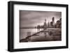 Chicago Foggy Lakefront BW-Steve Gadomski-Framed Photographic Print