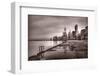 Chicago Foggy Lakefront BW-Steve Gadomski-Framed Photographic Print