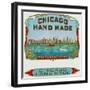 Chicago Hand Made Brand Cigar Box Label-Lantern Press-Framed Art Print