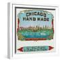 Chicago Hand Made Brand Cigar Box Label-Lantern Press-Framed Art Print