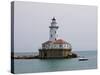 Chicago Harbor Lighthouse, Lake Michigan, Chicago, Illinois, USA-Amanda Hall-Stretched Canvas