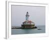 Chicago Harbor Lighthouse, Lake Michigan, Chicago, Illinois, USA-Amanda Hall-Framed Photographic Print