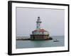 Chicago Harbor Lighthouse, Lake Michigan, Chicago, Illinois, USA-Amanda Hall-Framed Photographic Print