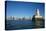 Chicago Harbor Lighthouse with skyscraper in the background, Lake Michigan, Chicago, Cook County...-Panoramic Images-Stretched Canvas