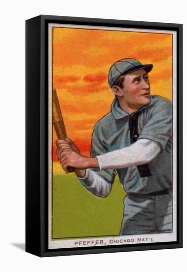 Chicago, IL, Chicago Cubs, Big Jeff Pfeffer, Baseball Card-Lantern Press-Framed Stretched Canvas