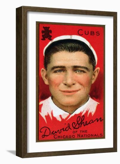 Chicago, IL, Chicago Cubs, David Shean, Baseball Card-Lantern Press-Framed Art Print