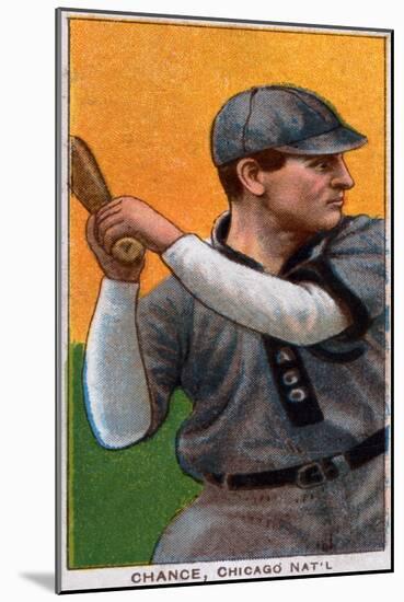 Chicago, IL, Chicago Cubs, Frank Chance, Baseball Card-Lantern Press-Mounted Art Print