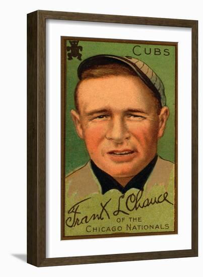 Chicago, IL, Chicago Cubs, Frank J. Chance, Baseball Card-Lantern Press-Framed Art Print